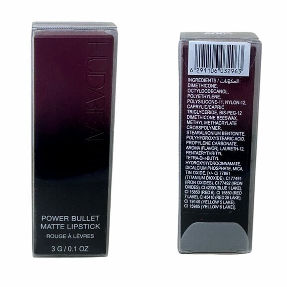HUDABEAUTY Power Bullet Matte Lipstick Pool Party Full Sz 3g Rare! Authentic NIB - Picture 2 of 7